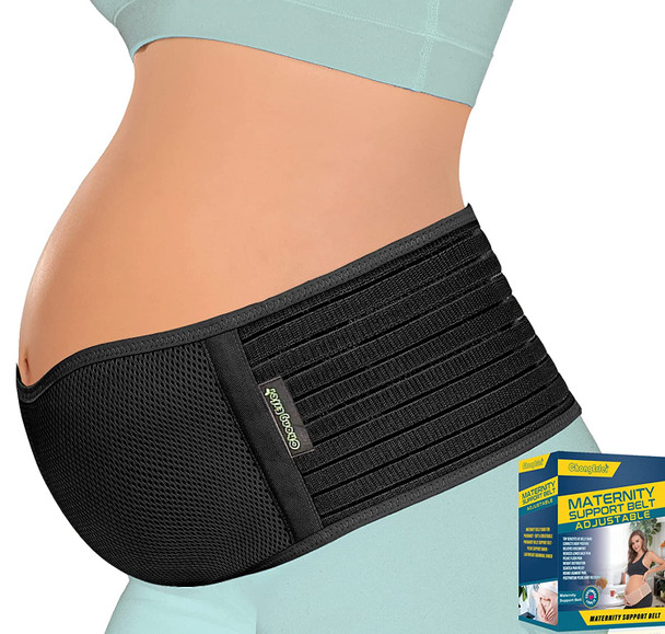 Pregnancy Belly Support Band Maternity Belt Belly Band for Pregnancy Adjustable Maternity Support Belt for Abdomen Pelvic Waist  Back Pain One Size ZBlack