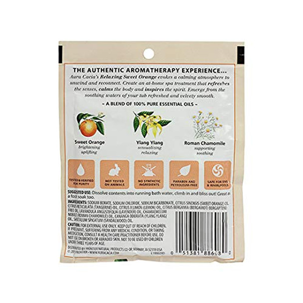 Aura Cacia Relaxing Sweet Orange Aromatherapy Mineral Bath 2.5 oz. Packet