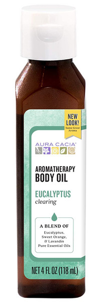 Aura Cacia Clearing Eucalyptus Aromatherapy Body Oil  4 fl. oz.