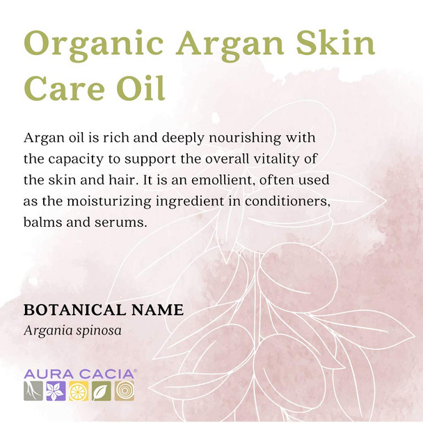 Aura Cacia Organic Argan Skin Care Oil GC/MS Tested for Purity 30ml 1 fl. oz. in Box