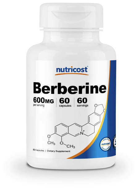 Nutricost Berberine HCl 600mg, 60 Capsules - Gluten Free, Vegetarian Caps, Non-GMO (60 Caps)