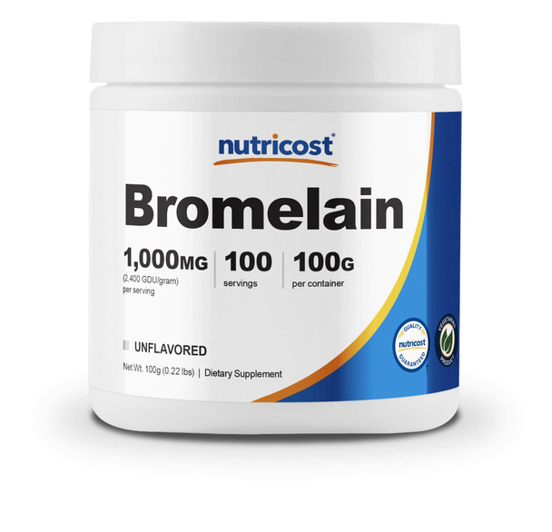 Nutricost Bromelain Powder 100 Grams - Bromelain (2400 GDU/g), Non-GMO, Vegetarian, Gluten Free