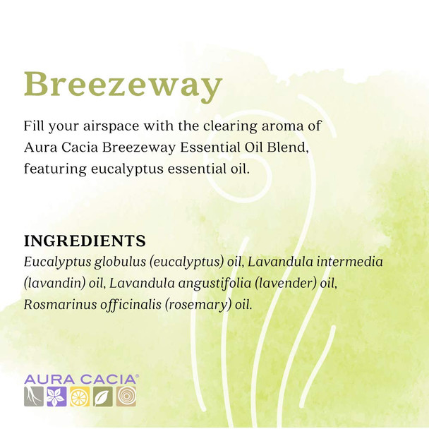 Aura Cacia Breezeway Essential Oil Blend GC/MS Tested for Purity 15ml 0.5 fl. oz.