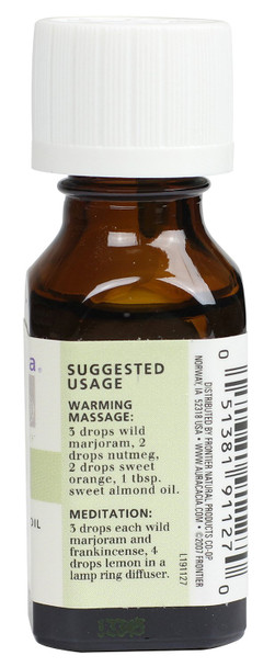 Aura Cacia Essential Oil Warming Wild Marjoram 0.5 fluid ounce
