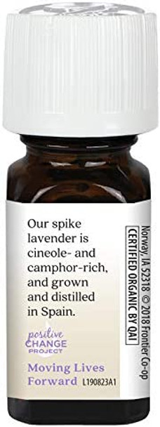 Aura Cacia Certified Organic Pure Spike Lavender Essential Oil  0.25 fl. oz.  Lavandula latifolia