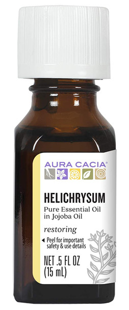 Aura Cacia Helichrysum in Jojoba Oil GC/MS Tested for Purity 15ml 0.5 fl. oz.