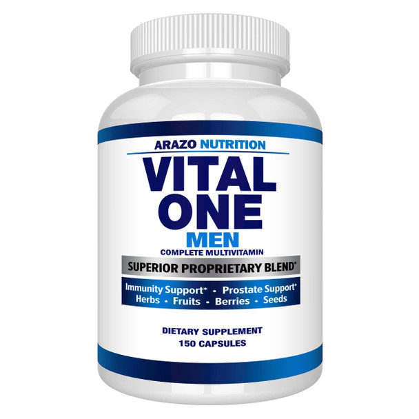 Vital One Multivitamin for Men – Daily Wholefood Supplement - 150 Vegan Capsules – Arazo Nutrition