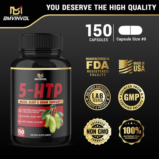 5HTP 200mg  5Hydroxytryptophan Supplement for Men and Women  150 Capsules