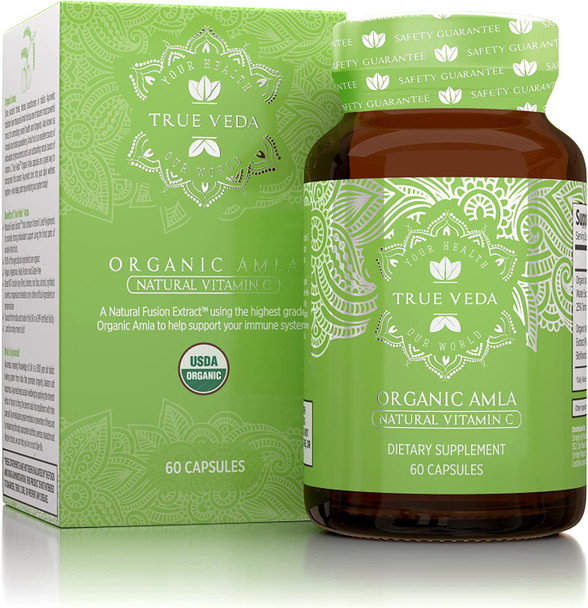 Organic Amla Capsules  Vitamin C  Usda Organic Certified  Whole Food Plant Based Vitamin C  Amalaki Supplement  Derived From Amla Fruit  Indian Gooseberry  Vegan  Ayurveda  60 Amala Pills