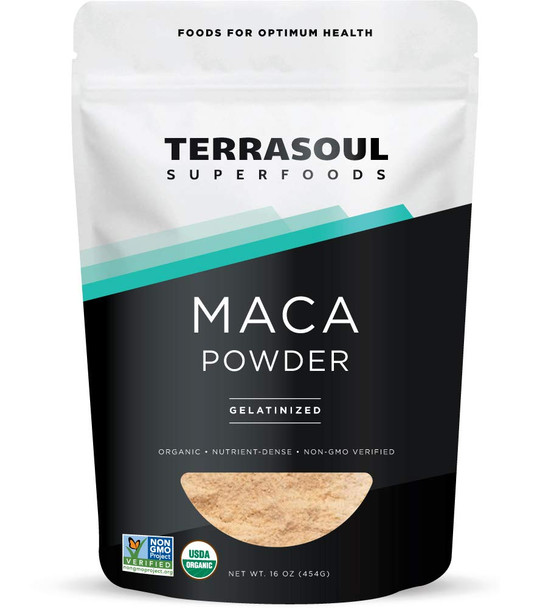 Terrasoul Superfoods Organic Gelatinized Maca Powder 16 Oz  Premium Quality  Supports Increased Stamina  Energy  Gelatinized for Easy Digestion