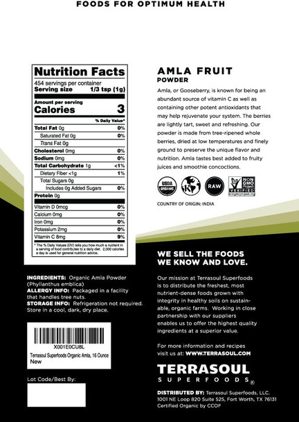 Terrasoul Superfoods Organic Amla Berry Powder Amalaki 2 Lbs Rich in Antioxidant Vitamin C Supports Immunity Terrasoul Superfoods Organic Amla Berry Powder Amalaki 2 Lbs Rich in Antioxidant Vitamin C Supports Immunity