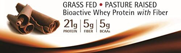 Daily Protein Plus Chocolate  Grass Fed Pasture Raised Bioactive Whey Protein Isolate with Guar Fiber and Organic Cocoa  No Sweeteners SoyFree GlutenFree 2 lb.