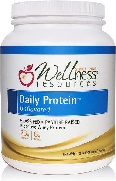 Daily Protein Unflavored  Grass Fed Pasture Raised Bioactive Whey Protein Isolate  SoyFree GlutenFree  2 lbs