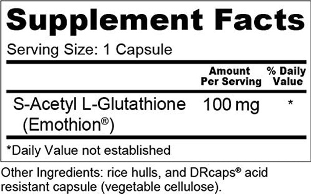 Glutathione Ultra  Highest Absorption SAcetyl Glutathione 100 mg Emothion Antioxidant for Cells Liver Immune Health 90 Capsules