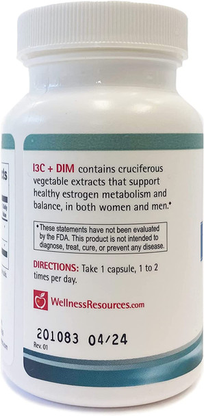 I3C  DIM for Healthy Estrogen Metabolism Detoxification 60 Capsules  300mg I3C  100mg DIM  Vegan GlutenFree