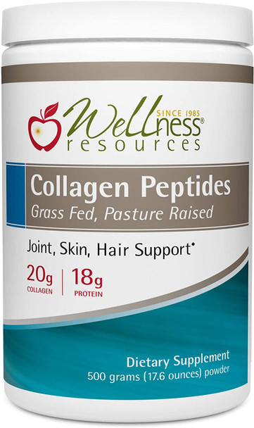 Collagen Peptides  Pasture Raised Grass Fed 100 Collagen Protein  Hydrolyzed Type I and III Collagen Peptides Powder Unflavored 500 Grams/ 17.6 Ounces