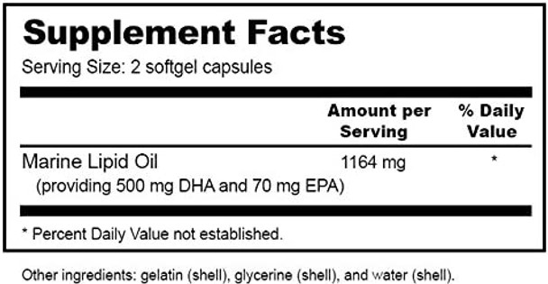 Daily DHA  Highest Potency  Purity DHA Fish Oil in TG Form 180 Capsules