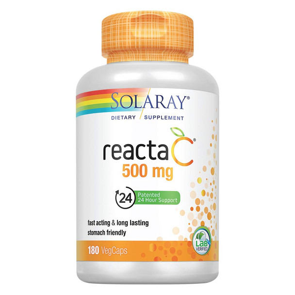 Solaray Reacta C with Bioflav Vitamin Capsules, 500 mg | 180 Count