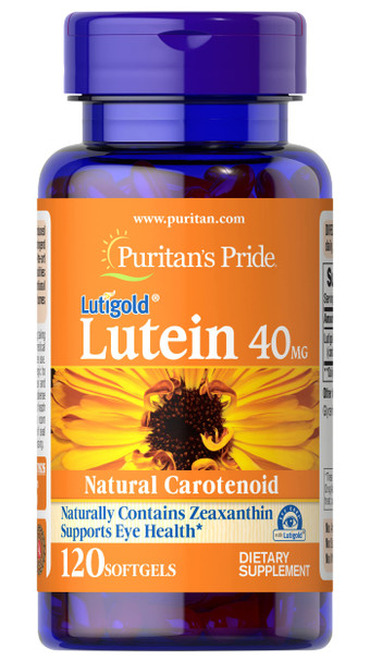 Puritans Pride Lutein 40 Mg With Zeaxanthin Softgels, 120 Count