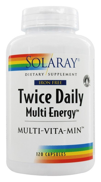 Solaray - Twice Daily (Iron Free), 120 capsules