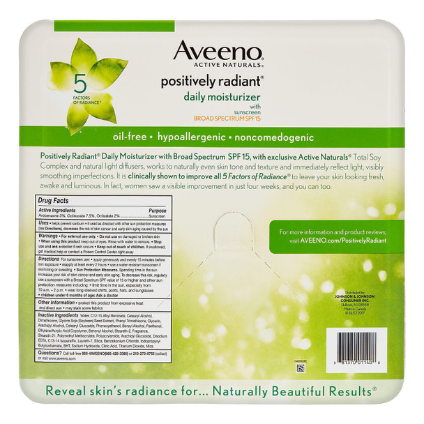 Aveeno Positively Radiant Daily Moisturizer, SPF 15 (4.0 fl. oz., 2 pk.)