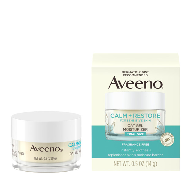 Aveeno Calm + Restore Oat Gel Face Moisturizer Sensitive Skin  0.5 oz Aveeno Calm + Restore Oat Gel Face Moisturizer Sensitive Skin  0.5 oz