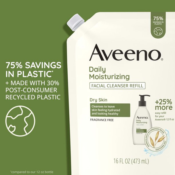 Aveeno Daily Moisturizing Face Wash Refill, Soothing Oat, 16 fl. oz