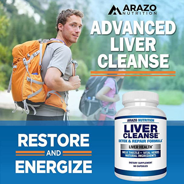 Liver Cleanse Detox & Repair Formula - Arazo Nutrition - 60 capsules