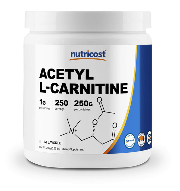 Nutricost Acetyl L-Carnitine (ALCAR) 250 Grams- 1G Per Serving - 250 Servings