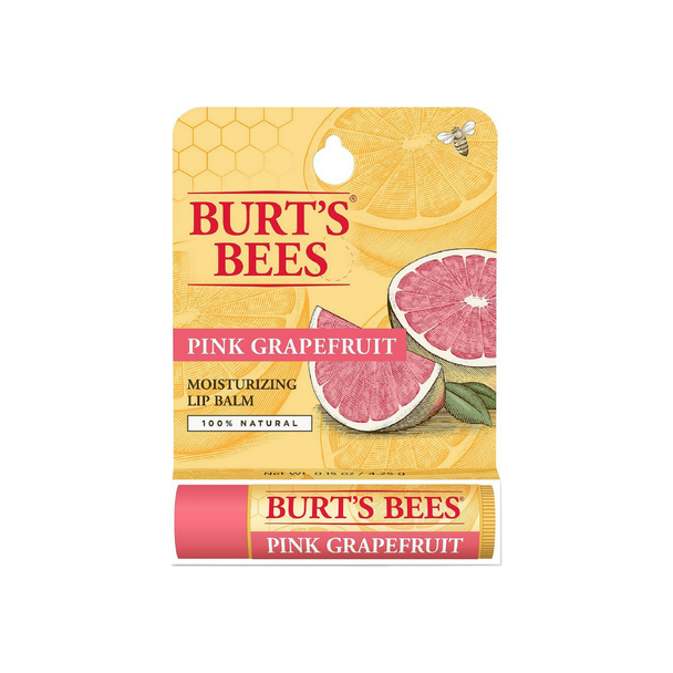 Burt's Bees 100% Natural Moisturizing Lip Balm, Pink Grapefruit with Beeswax & Fruit Extracts 0.15 oz