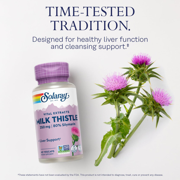 Solaray Milk Thistle Seed Extract One Daily 350mg | Antioxidant Intended to Help Support a Normal, Healthy Liver | Non-GMO & Vegan | 60 VegCaps