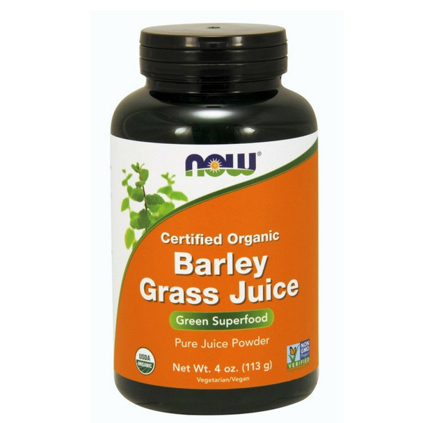 NOW Foods - Barley Grass Juice Powder Certified Organic - 4 oz.