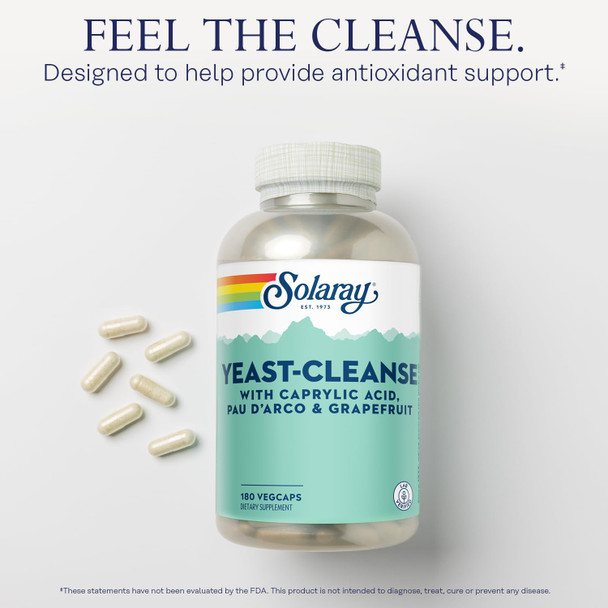 Solaray Yeast-Cleanse - 180 Vegetarian Capsules