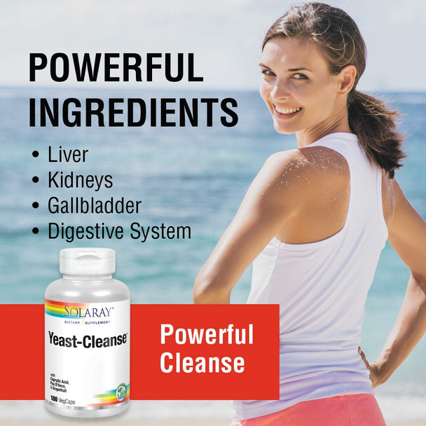 Solaray Yeast-Cleanse - 180 Vegetarian Capsules