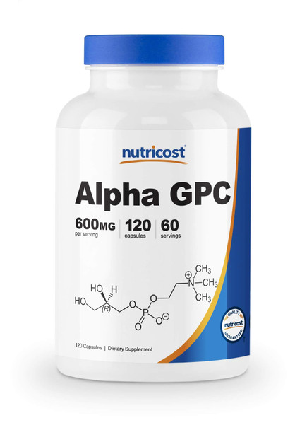 Nutricost Alpha GPC 300mg, 120 Vegetarian Capsules - Non-GMO and Gluten Free, 600mg per Serving