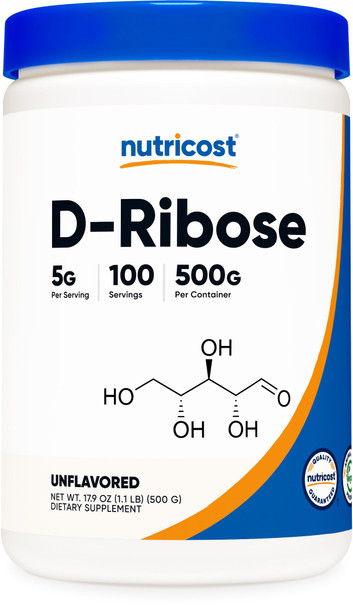 Nutricost D-Ribose Powder 500 Grams - (5000mg Per Serving)