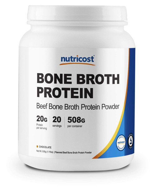 Nutricost Beef Bone Broth Protein Powder (20 Serv) Chocolate Flavor - Gluten Free, Non-GMO