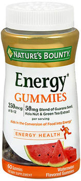 Nature's Bounty Energy Gummies Watermelon Flavored - 60 ct, Pack of 2