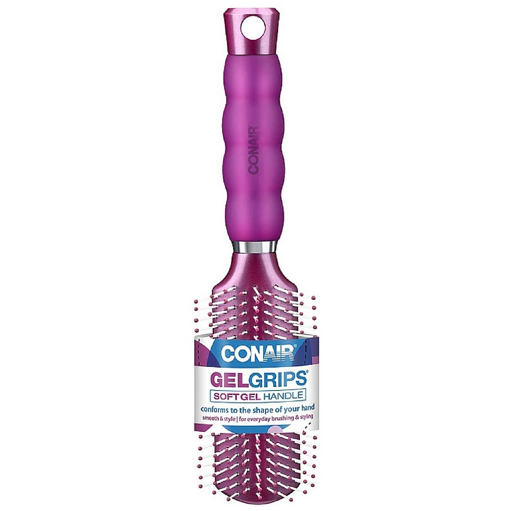 Conair Gel Grips Soft Handle All Purpose Hair Brush, Color May