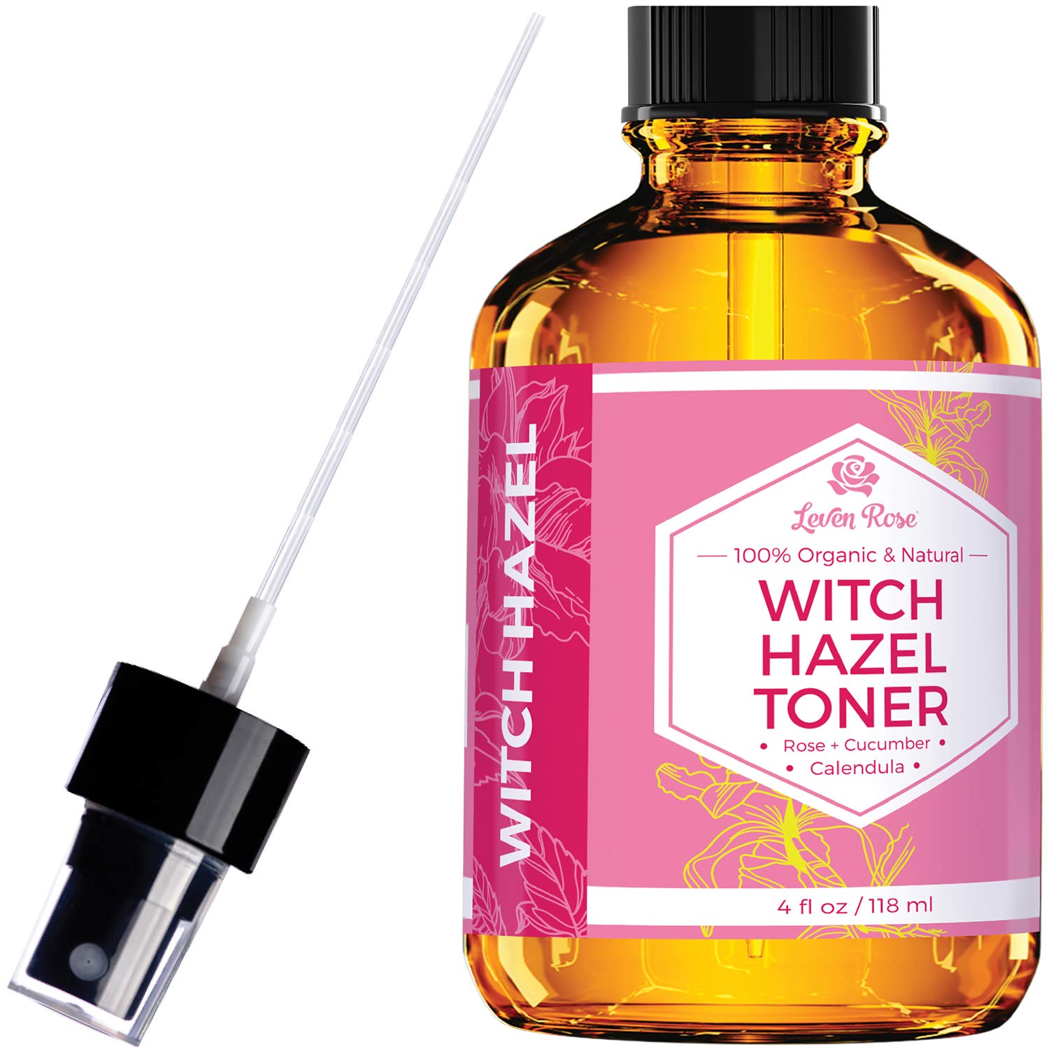 Witch Hazel Toner by Leven Rose 100 Pure Organic Facial | Buy at