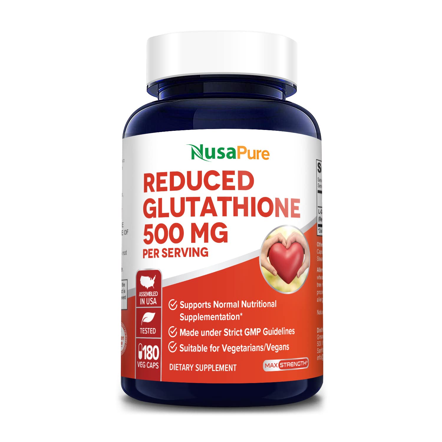 nusapure glutathione reduced nusapure reduced glutathione Amazon.com: NusaPure Reduced Glutathione 500mg 180 Veggie Capsules (Vegan,Non-GMO) L NusaPure Reduced Glutathione 500mg 180