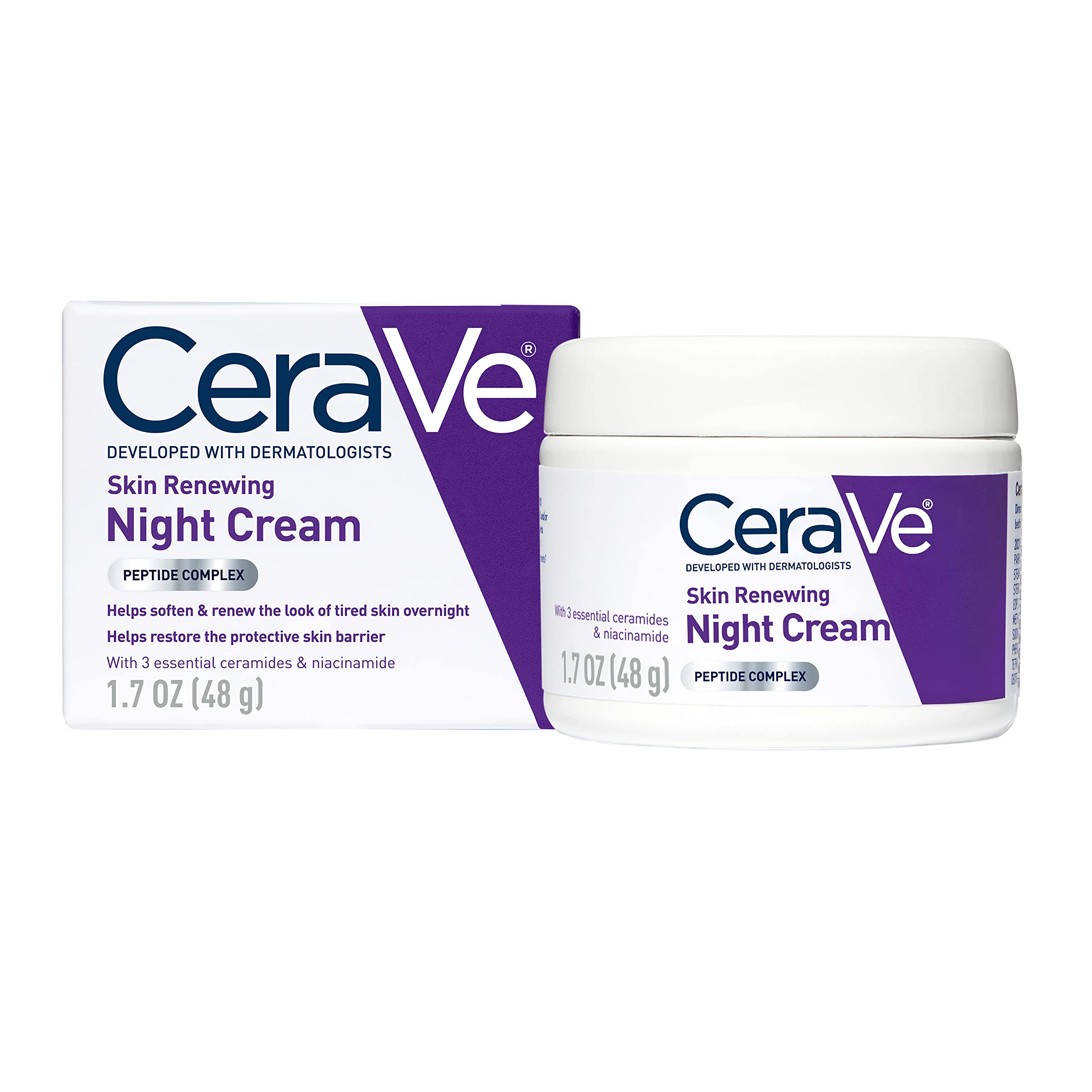 Cerave Skin Renewing Night Cream | Niacinamide Peptide Complex And