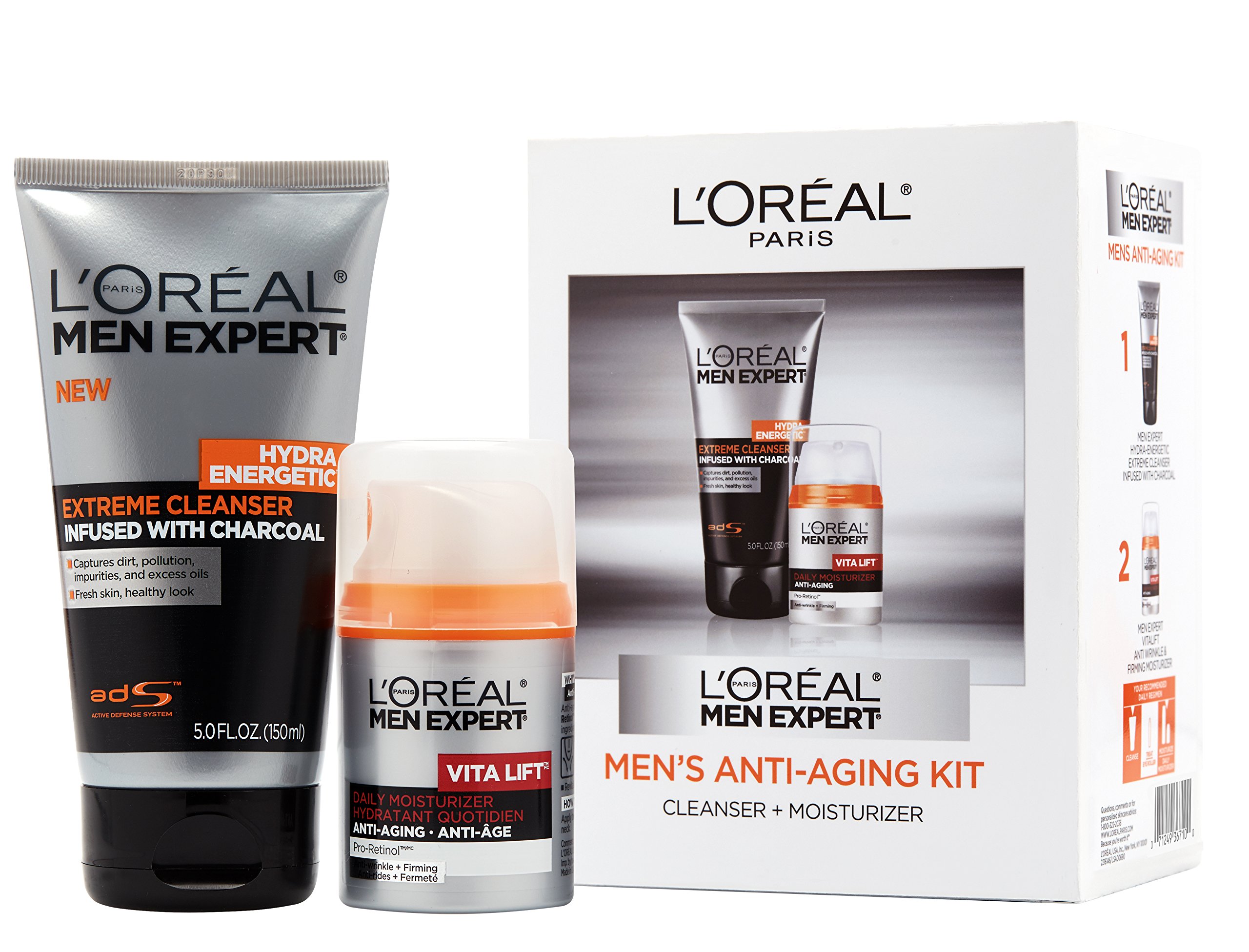 L'Oreal Paris Men Expert Charcoal Facial Cleanser & Anti-Wrinkle