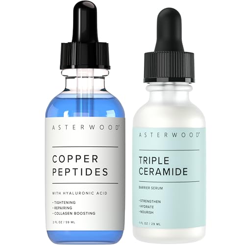 asterwood ghk cu Copper Peptides Serum for Face - Tightening, Repairing, Collagen Boosting - with GHK-Cu and Hyaluronic Acid - Fragrance-Free Asterwoods commitment to quality means that this serum is free from any fragrances or irritants Asterwood Naturals Copper Peptides Serum