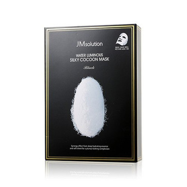 Water Luminous Silky Cocoon Mask Black 10pcs