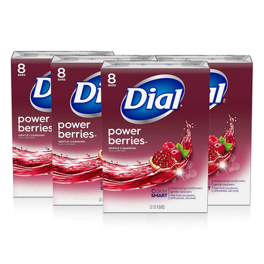 Dial Skin Care Bar Soap, Power Berries, 32 Bars, Count (Pack of 1)