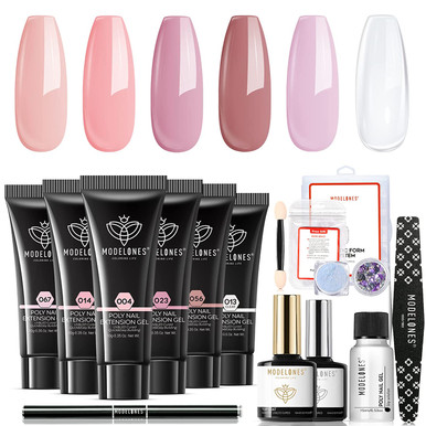 Buy Polygel Nail Kit, 6 Colors Nail Extension Starter Kit and Professional  Nail Enhancement Builder Gel All-in-One French Kit Nail Art Design Online  at desertcartINDIA