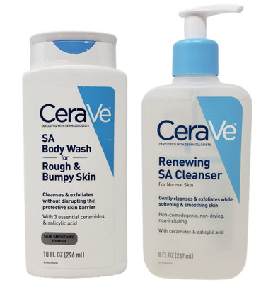 Cerave Sa Skincare Bundle - Contains Sa Body Wash For Rough