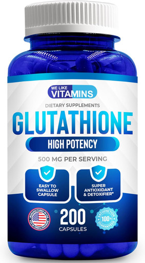 We Like Vitamins Glutathione 500Mg Per Serving Manufactured In Usa 200  Glutathione Capsules Highly Bioavailable Reduced Glutathione Supplement | L  Glutathione Supplement For Antioxidant