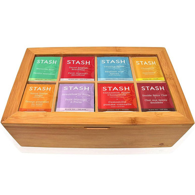 Blue Ribbon Tea Bags Sampler Assorted Tea Bags in Bamboo Box 80 Count ...